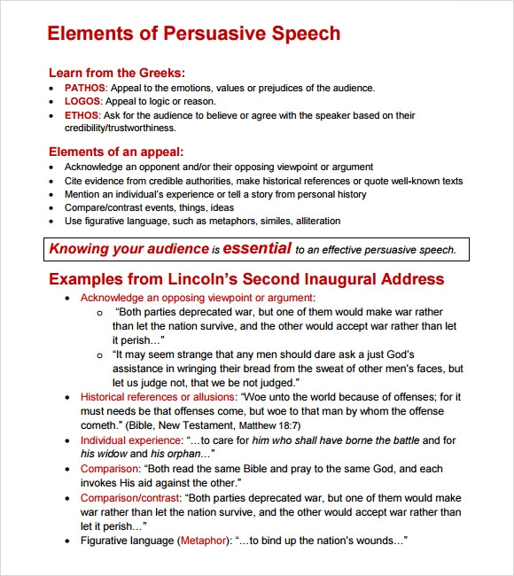 a good outline ofr a persuasive speech